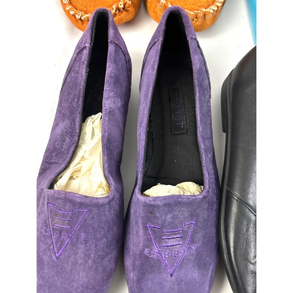 Women's Shoe Lot Size 7.5–10 Vintage Flats Slippers ESPRIT Bass Leather - Picture 2 of 16
